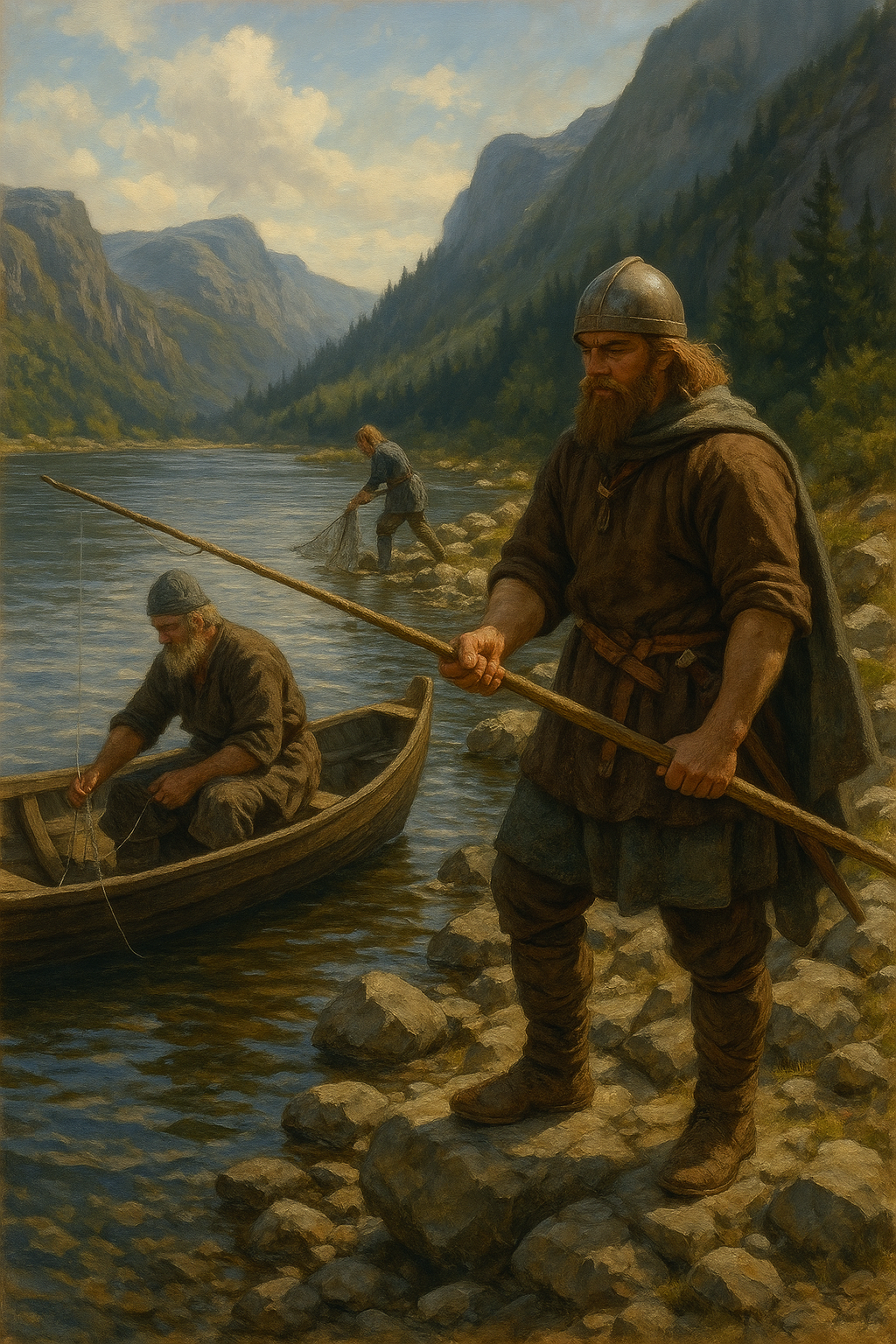 Wikinger beim Fischfang