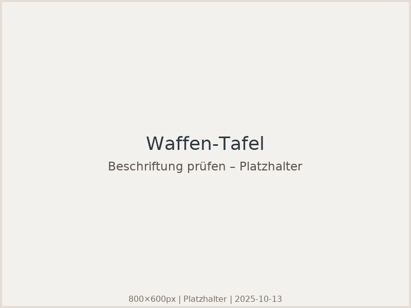 Tafel mit Wikinger‑Waffen und Beschriftungen in Runen und Lateinschrift